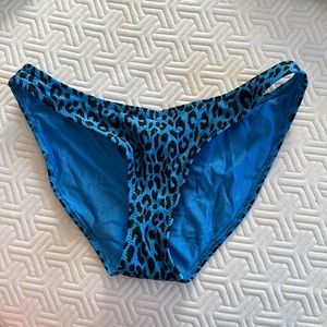 TRIANGL blue cheetah bathing suit BOTTOMS ONLY
